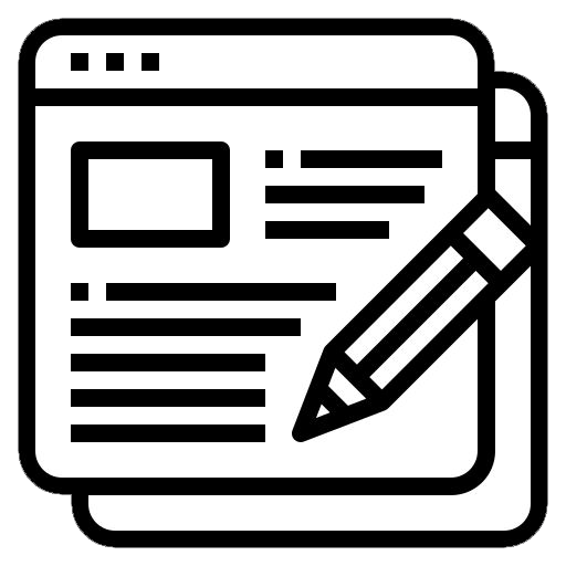 content writing black and white icon
